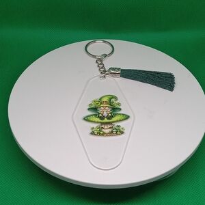 Green Mushroom Keychain with Tassel